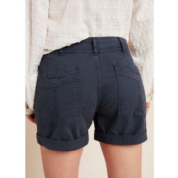 Anthropologie The Wanderer Womens Utility Shorts Navy Sz 30 Cargo Cuffed Hem - Picture 4 of 9